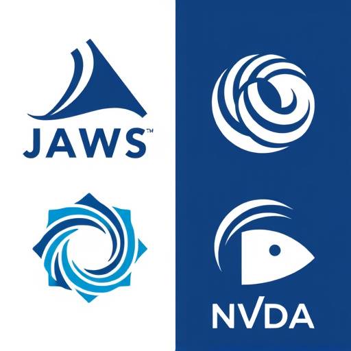 Logos of JAWS and NVDA screen readers